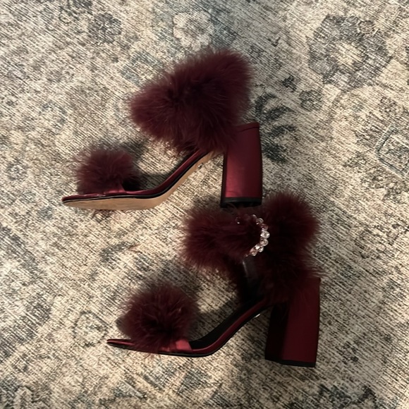 TOPSHOP Satin Feather Heels 40 - Picture 2 of 6